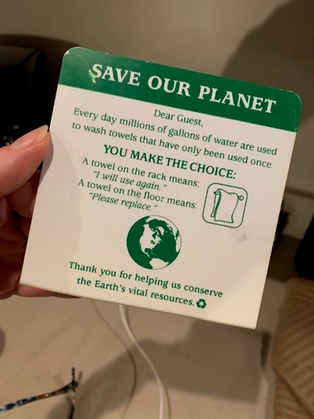 Green and White Save Our Planet Card